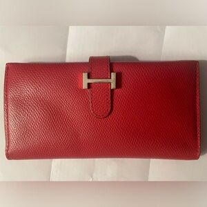 Red leather wallet